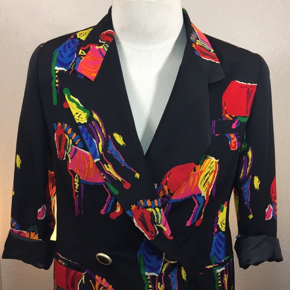 SOLD Vintage abtract neon blazer - Picture 3 of 7